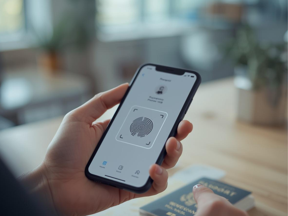Utilisation de l'application Saudi Visa Biometrie sur smartphone pour un dossier de visa Omra en Tunisie.
