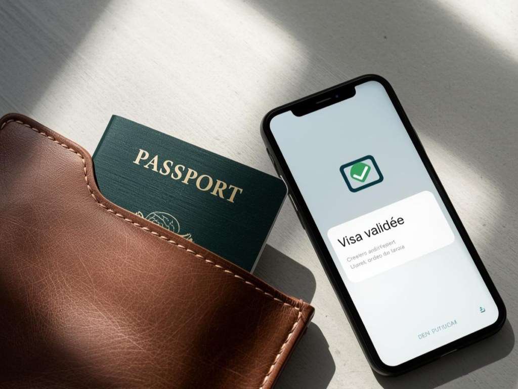 Dossier de documents pour visa Omra Tunisie 2026 avec smartphone pour la biométrie mobile