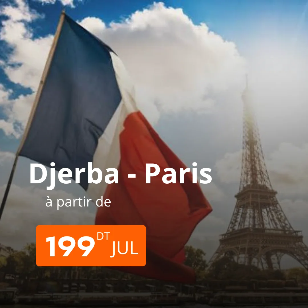 VOL PAS CHERE DJERBA-PARIS NOUVELAIR