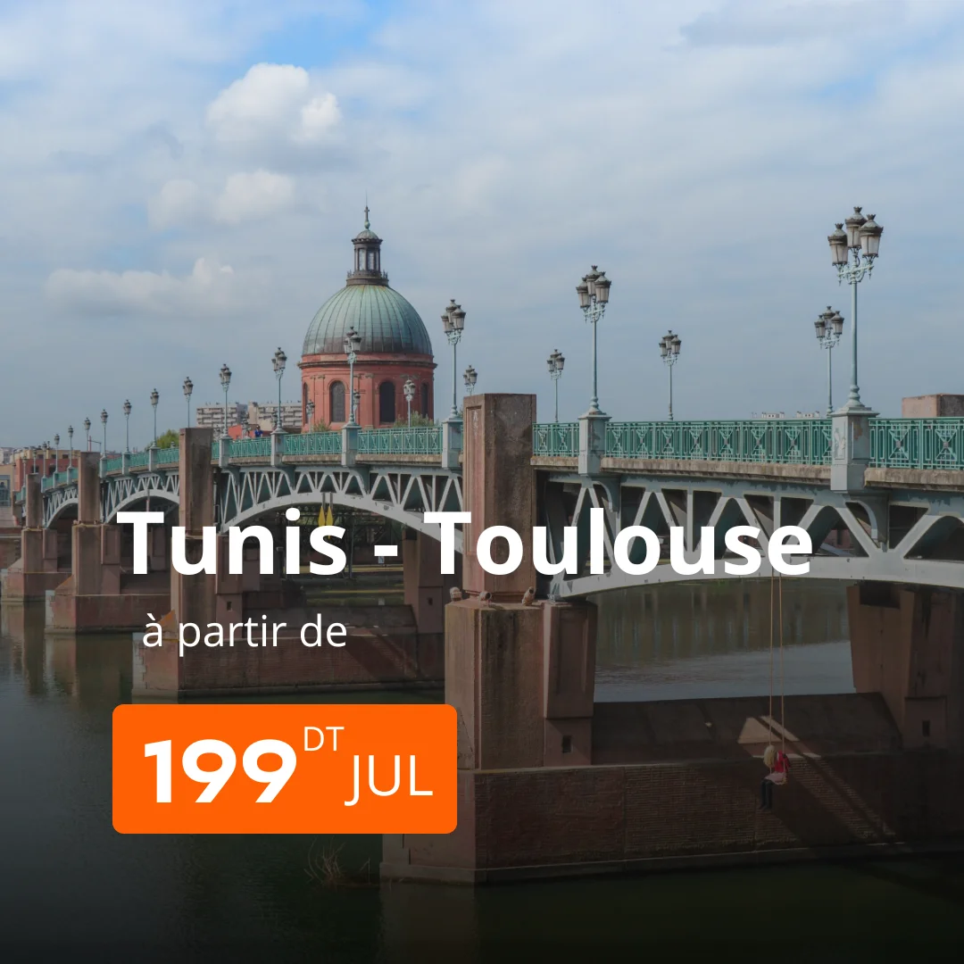VOL PAS CHERE Tunis - Toulouse-NOUVELAIR