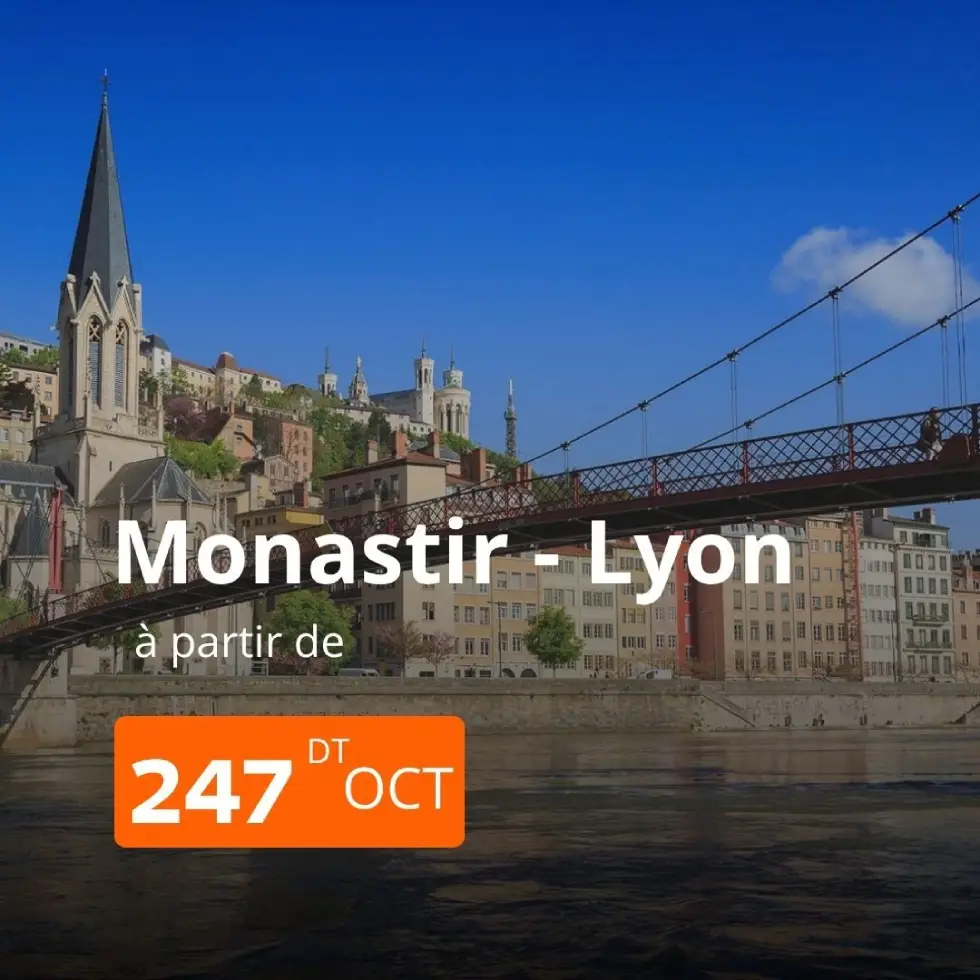Billet direct Monastir Lyon