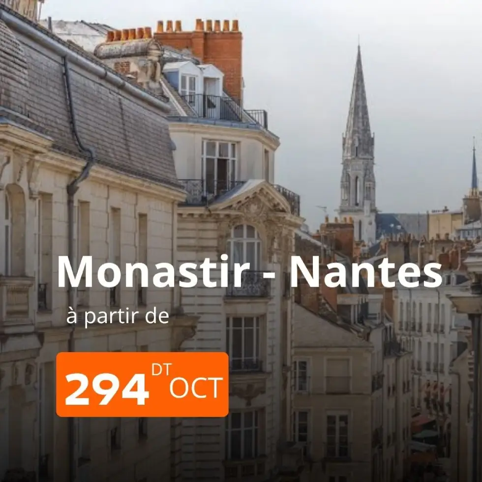 billet direct Monastir Nantes