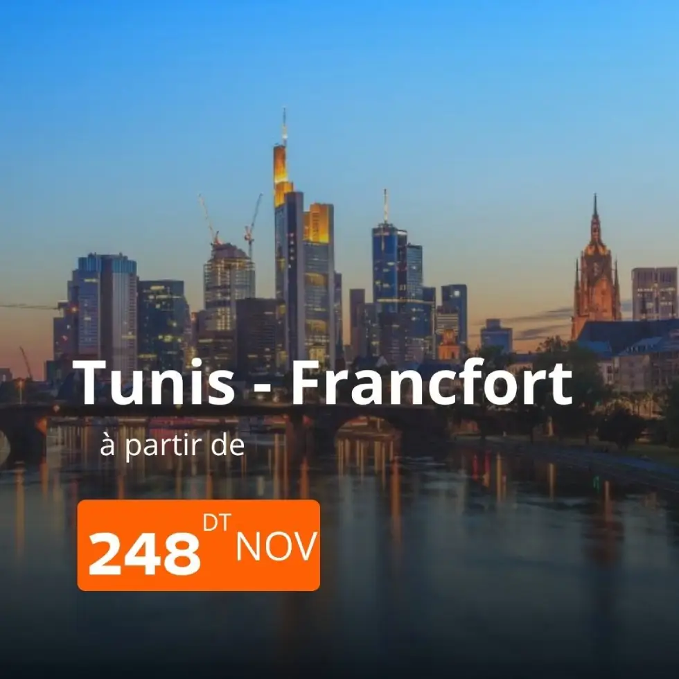 billet direct Tunis Francfort